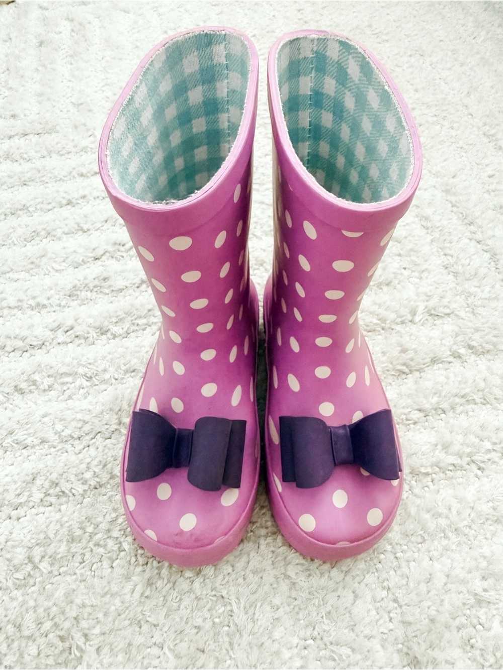 Toddler Girl’s SweetHoney Lavender Purple Polka Dot Rain Boots - Size 9